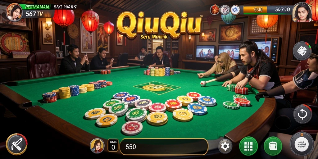 Tampilan gameplay QiuQiu yang mendebarkan di 567TV.