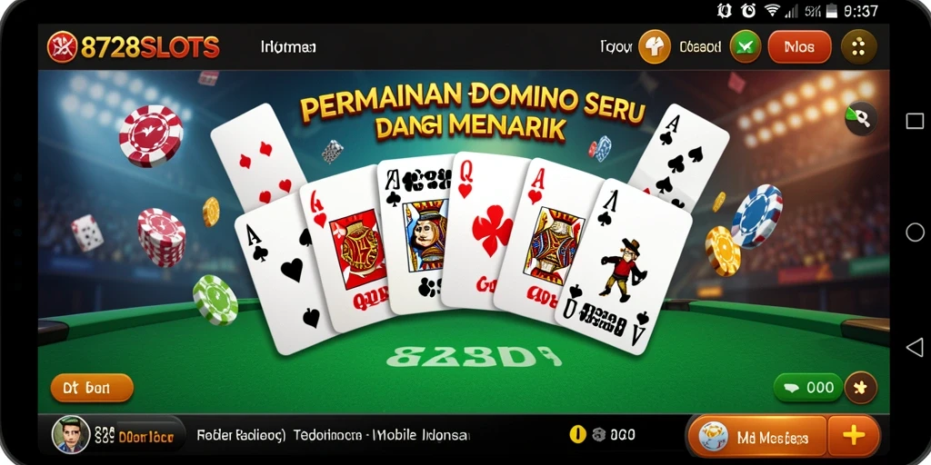 Screenshot gameplay 8728SLOTS menampilkan berbagai aksi seru dalam permainan Domino.