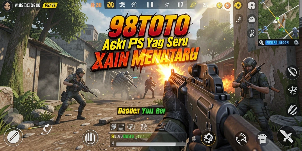 Screenshot gameplay <strong>98TOTO</strong> dengan aksi tembak-menembak yang seru.