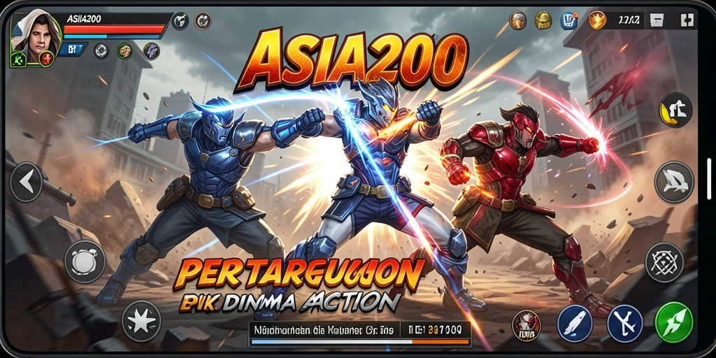 Tampilan gameplay ASIA200 dengan pertarungan seru dan adrenalinnya.