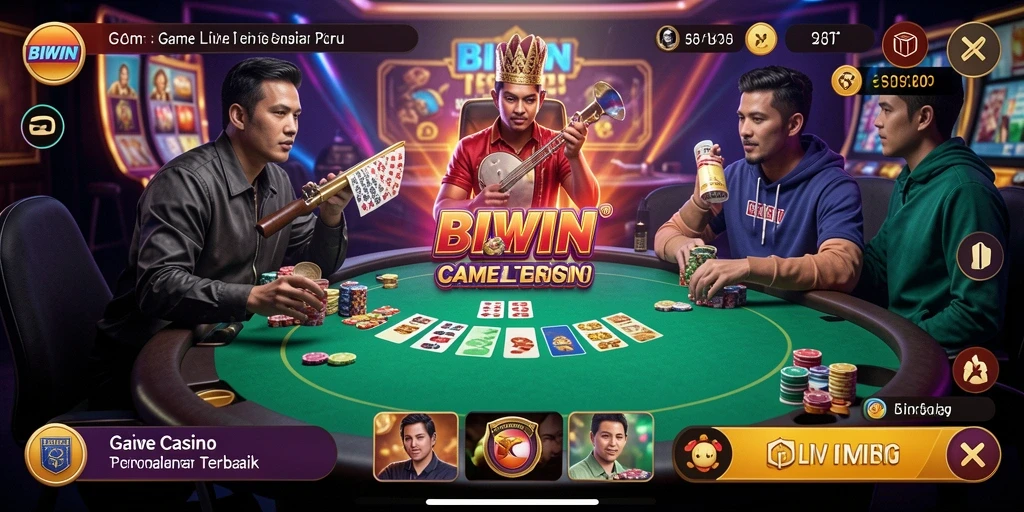Tampilan gameplay seru di aplikasi Live Casino BIWIN.