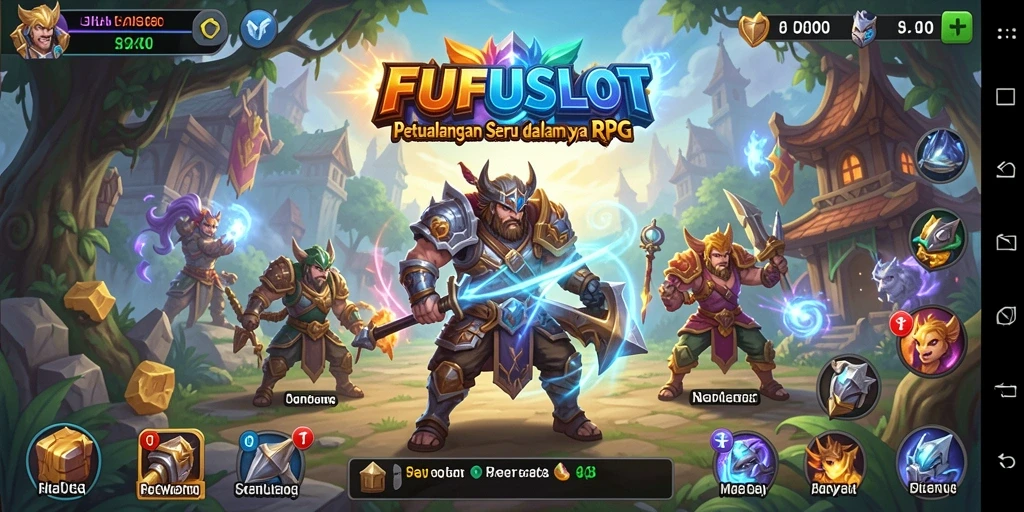 Screenshot FUFUSLOT menampilkan aksi pertarungan yang mendebarkan dalam dunia RPG.
