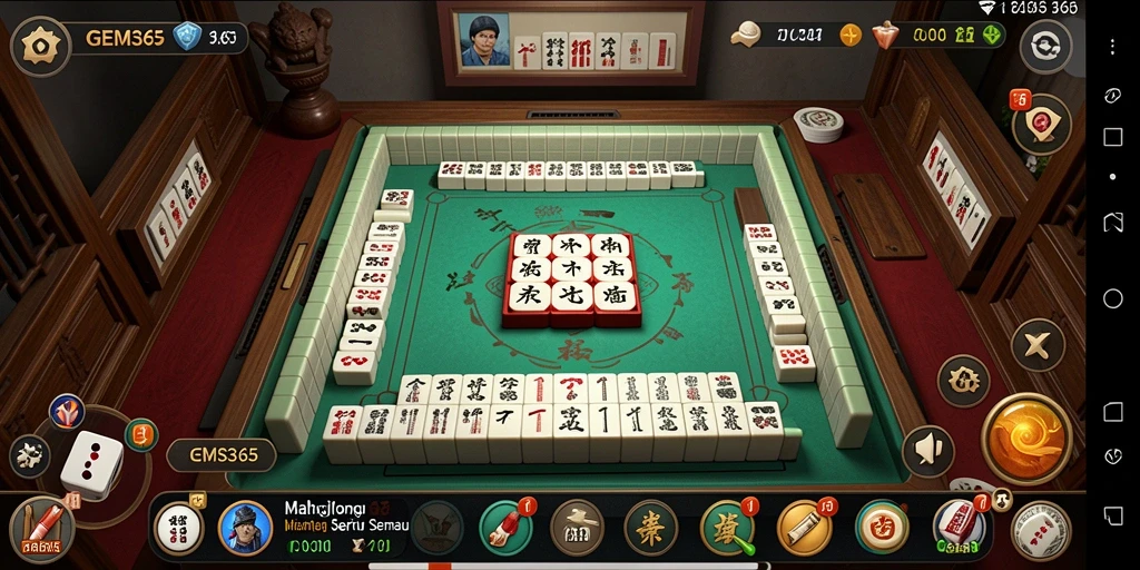 Gameplay Mahjong GEMS365 yang seru dan menantang.