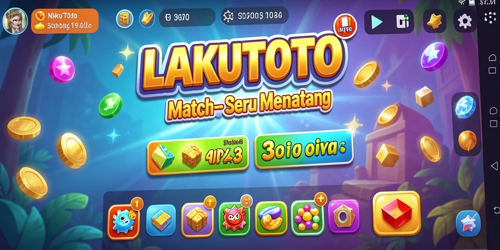 Tampilan gameplay LAKUTOTO dengan elemen Match-3 yang menawan.