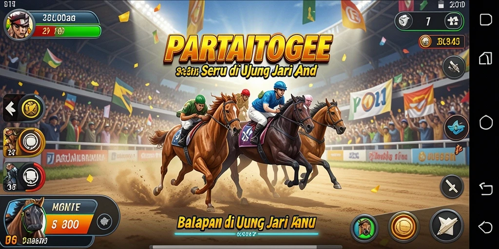 Screenshot menampilkan aksi balapan mendebarkan di PARTAITOGEL.