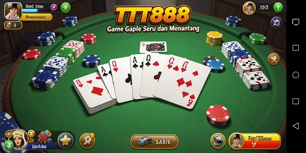 Screenshot TTT888 menampilkan gameplay Gaple yang menarik.